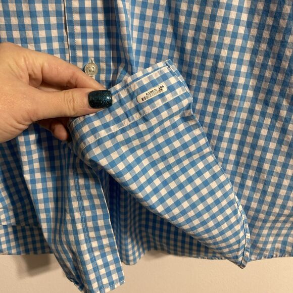 Vineyard Vines Men's Dress Shirt L Blue White Plaid Tucker Preppy College - Picture 11 of 15